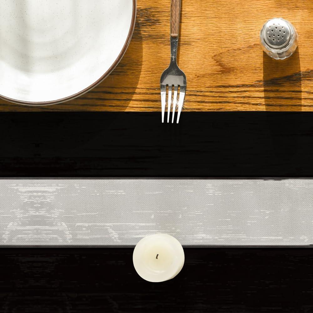 imageArtoid Mode Green Retro Rustic Wood Texture Table Runner Seasonal Spring Kitchen Dining Table Decoration for Home Party Decor 13x72 InchBlackWhite