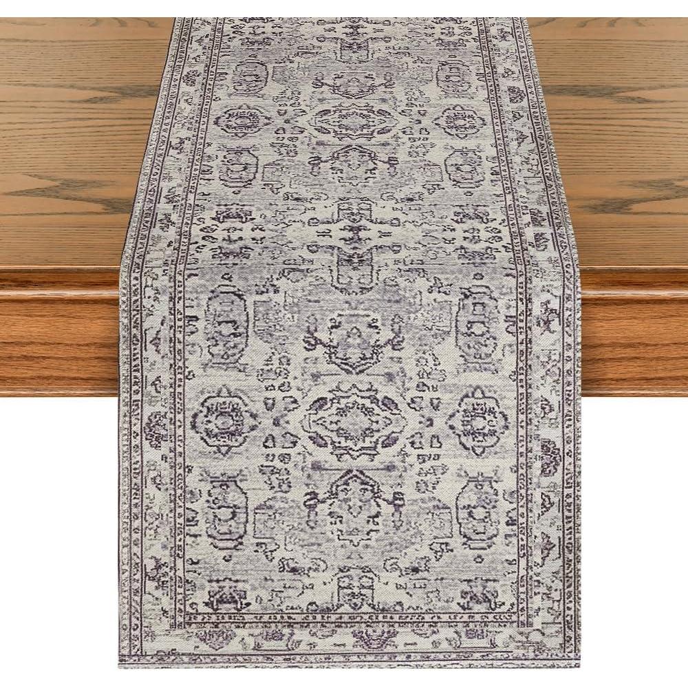 imageArtoid Mode Boho Bohemia Style Red Table Runner Country Rustic Farmhouse Magical Fall Kitchen Dining Table Decoration for Home Party Decor 13x72 InchSilver