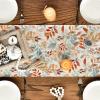 Artoid Mode Beige Eucalyptus Leaves Fall Table Runner, Seasonal Autumn Kitchen Dining Table Decoration for Outdoor Home Party 13×72 Inch(Beige)