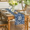 Artoid Mode Beige Floral Paisley Table Runner, Seasonal Spring Kitchen Dining Table Decoration for Home Party Decor 13×72 Inch(Blue)
