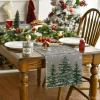 Artoid Mode Beige Pine Tree Snowflake Merry Christmas Table Runner, Seasonal Winter Xmas Holiday Kitchen Dining Table Decoration for Home Party Decor 13 x 72 Inch(Green)