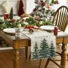 Artoid Mode Beige Pine Tree Snowflake Merry Christmas Table Runner, Seasonal Winter Xmas Holiday Kitchen Dining Table Decoration for Home Party Decor 13 x 72 Inch(Beige)