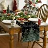Artoid Mode Beige Pine Tree Snowflake Merry Christmas Table Runner, Seasonal Winter Xmas Holiday Kitchen Dining Table Decoration for Home Party Decor 13 x 72 Inch(Black)