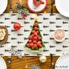Artoid Mode Beige Xmas Tree Christmas Table Runner, Seasonal Winter Kitchen Dining Table Decoration for Home Party Decor 13×72 Inch(Beige)