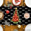 Artoid Mode Beige Xmas Tree Christmas Table Runner, Seasonal Winter Kitchen Dining Table Decoration for Home Party Decor 13×72 Inch(Black)