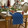 Artoid Mode Beige Xmas Tree Christmas Table Runner, Seasonal Winter Kitchen Dining Table Decoration for Home Party Decor 13×72 Inch(Blue)