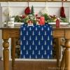 Artoid Mode Beige Xmas Tree Christmas Table Runner, Seasonal Winter Kitchen Dining Table Decoration for Home Party Decor 13×72 Inch(Blue)