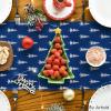 Artoid Mode Beige Xmas Tree Christmas Table Runner, Seasonal Winter Kitchen Dining Table Decoration for Home Party Decor 13×72 Inch(Blue)