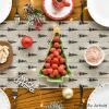Artoid Mode Beige Xmas Tree Christmas Table Runner, Seasonal Winter Kitchen Dining Table Decoration for Home Party Decor 13×72 Inch(Wood)