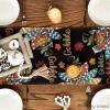 Artoid Mode Black Gobble Turkey Pumpkin Thanksgiving Table Runner, Fall Autumn Harvest Kitchen Dining Table Decoration for Home Party Decor 13×72 Inch(Black)