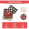 Artoid Mode Black Red Buffalo Plaid Hearts Truck Love Valentine’s Day Table Runner, Kitchen Dining Table Decoration for Home Party Decor 13×72 Inch(Black/White)