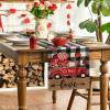 Artoid Mode Black Red Buffalo Plaid Hearts Truck Love Valentine’s Day Table Runner, Kitchen Dining Table Decoration for Home Party Decor 13×72 Inch(Black/White)