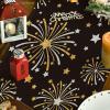 Artoid Mode Black and Golden Fireworks Stars 2025 New Year Table Runner, Festival Kitchen Dining Table Decoration for Home Party Decor 13×72 Inch
