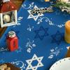 Artoid Mode Blue Hexagram Hanukkah Table Runner, Star of David Jewish Menorah Passover Holiday Kitchen Dining Table Decoration for Indoor Outdoor Home Party Decor 13 x 72 Inch(Blue)