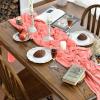 Artoid Mode Boho Cheesecloth Gauze Dusty Pink Wedding Table Runner, 120 Inch Seasonal Fabric Kitchen Dining Holiday Table Decor for Home Party Indoor(Coral)