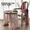 Artoid Mode Boho Cheesecloth Gauze Dusty Pink Wedding Table Runner, 120 Inch Seasonal Fabric Kitchen Dining Holiday Table Decor for Home Party Indoor(Dusty Pink)