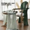 Artoid Mode Boho Cheesecloth Gauze Dusty Pink Wedding Table Runner, 120 Inch Seasonal Fabric Kitchen Dining Holiday Table Decor for Home Party Indoor(Forest Green)