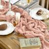 Artoid Mode Boho Cheesecloth Gauze Dusty Pink Wedding Table Runner, 120 Inch Seasonal Fabric Kitchen Dining Holiday Table Decor for Home Party Indoor(Peach Powder)