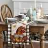 Artoid Mode Buffalo Plaid Gnome Pumpkin Maple Leaves Fall Table Runner, Autumn Kitchen Dining Table Decoration for Indoor Outdoor Home Party 13×72 Inch
