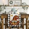 Artoid Mode Buffalo Plaid Gnome Pumpkin Maple Leaves Fall Table Runner, Autumn Kitchen Dining Table Decoration for Indoor Outdoor Home Party 13×72 Inch