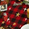 Artoid Mode Buffalo Plaid Kogiya Shepherd Christmas Table Runner, Winter O Holy Night Xmas Kitchen Dining Table Decoration for Home Party Decor 13×72 Inch(Red / Black)