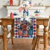 Artoid Mode Buffalo Plaid Vases Flowers Patriotic Memorial Day 4th of July Table Runner, Independence Day Holiday Kitchen Dining Table Decor for Home Party Decoration 13 x 72 Inch(Blue/Red)