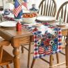 Artoid Mode Buffalo Plaid Vases Flowers Patriotic Memorial Day 4th of July Table Runner, Independence Day Holiday Kitchen Dining Table Decor for Home Party Decoration 13 x 72 Inch(Blue/Red)