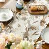 Artoid Mode Bunny Rabbit Eucalyptus Eggs Carrots Easter Table Runner, Seasonal Spring Kitchen Dining Table Decoration for Home Party Decor 13×72 Inch(Beige)