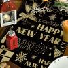 Artoid Mode Cheers Firework 2025 Happy New Year Motto Table Runner, Seasonal Winter Kitchen Dining Table Decoration for Home Party Outdoor 13×72 Inch