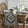 Artoid Mode Dark Blue Boho Bohemia Style Table Runner, Country Rustic Farmhouse Magical Halloween Kitchen Dining Table Decoration for Home Party Decor 13×72 Inch(Grey)