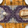 Artoid Mode Dark Blue Boho Bohemia Style Table Runner, Country Rustic Farmhouse Magical Halloween Kitchen Dining Table Decoration for Home Party Decor 13×72 Inch(Purple)