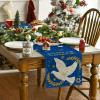 Artoid Mode Dove Hexagram Happy Hanukkah Table Runner, Chanukah Kitchen Dining Table Decoration for Home Party Decor 13×72 Inch