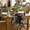 Artoid Mode Eucalyptus Leaves Berry Christmas Table Runner, Winter Xmas Holiday Kitchen Dining Table Decoration for Home Party Decor 13×72 Inch(Black)