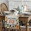 Artoid Mode Give Thanks to The Lord for He is Good Leaves Thanksgiving Table Runner, Fall Harvest Holiday Kitchen Dining Table Decoration for Indoor Outdoor Home Party Decor 13 x 72 Inch(Beige)