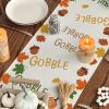 Artoid Mode Gobble Turkey Maple Leaves Thanksgiving Table Runner, Seasonal Fall Harvest Holiday Kitchen Dining Table Decoration for Indoor Outdoor Home Party Decor 13 x 72 Inch(Table Runner  13″ x 72″)