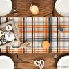 Artoid Mode Green Red Buffalo Plaid Table Runner, Seasonal Fall Christmas Kitchen Dining Table Decoration for Outdoor Home Party 13×72 Inch(Orange/Black)