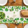 Artoid Mode Green Shamrock Bushes St. Patrick’s Day Table Runner, Seasonal Spring Holiday Kitchen Dining Table Decoration for Indoor Outdoor Home Party Decor 13 x 72 Inch(Green)