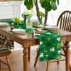 Artoid Mode Green Shamrock St. Patrick’s Day Table Runner, Seasonal Spring Kitchen Dining Table Decoration for Home Party Decor 13×72 Inch(Green)