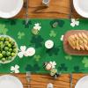 Artoid Mode Green Shamrock St. Patrick’s Day Table Runner, Seasonal Spring Kitchen Dining Table Decoration for Home Party Decor 13×72 Inch(Green)