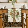 Artoid Mode He is Risen Easter Table Runner, Spring Summer Seasonal Holiday Kitchen Dining Table Decoration for Indoor Outdoor Home Party Decor 13 x 72 Inch(Off White)