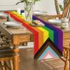 Artoid Mode LGBT Pride Heart Table Runner, Gay Lesbian Pansexual Holiday Kitchen Dining Table Decoration for Home Party Decor 13 x 72 Inch(Multi Color)