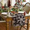 Artoid Mode Navy Blue Snowflakes Christmas Table Runner, Seasonal Winter Holiday Kitchen Dining Table Decoration for Home Party Decor 13×72 Inch(Black)