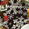 Artoid Mode Navy Blue Snowflakes Christmas Table Runner, Seasonal Winter Holiday Kitchen Dining Table Decoration for Home Party Decor 13×72 Inch(Black)