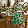 Artoid Mode Navy Blue Snowflakes Christmas Table Runner, Seasonal Winter Holiday Kitchen Dining Table Decoration for Home Party Decor 13×72 Inch(Green)