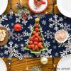 Artoid Mode Navy Blue Snowflakes Christmas Table Runner, Seasonal Winter Holiday Kitchen Dining Table Decoration for Home Party Decor 13×72 Inch(Navy Blue)