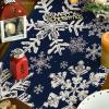 Artoid Mode Navy Blue Snowflakes Christmas Table Runner, Seasonal Winter Holiday Kitchen Dining Table Decoration for Home Party Decor 13×72 Inch(Navy Blue)