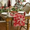 Artoid Mode Navy Blue Snowflakes Christmas Table Runner, Seasonal Winter Holiday Kitchen Dining Table Decoration for Home Party Decor 13×72 Inch(Red)