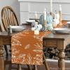 Artoid Mode Orange Floral Fall Table Runner, Seasonal Autumn Kitchen Dining Table Decoration for Home Party Decor 13×72 Inch(Orange)
