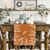 Artoid Mode Orange Floral Fall Table Runner, Seasonal Autumn Kitchen Dining Table Decoration for Home Party Decor 13×72 Inch(Orange)