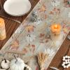 Artoid Mode Orange Pumpkins Fall Maple Leaves Fall Table Runner, Seasonal Autumn Kitchen Dining Table Decoration for Home Party Decor 13×72 Inch(Beige)